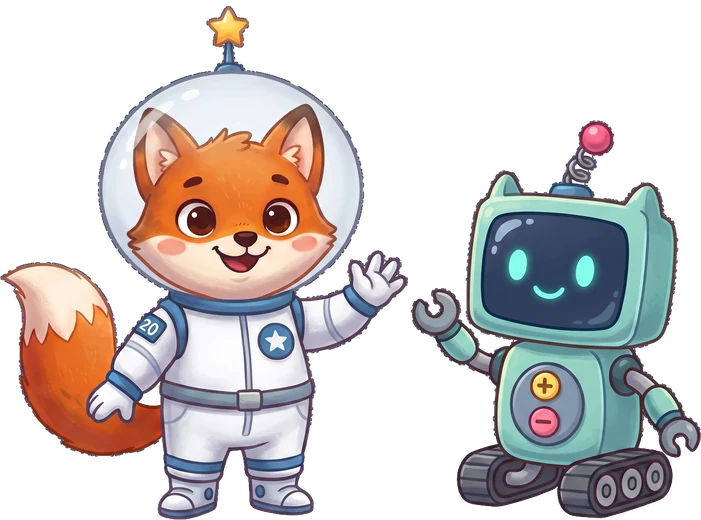 Kosmik, lisek-astronauta, i robot Bit
